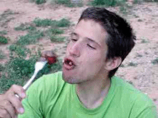 Ker smo bili v deželi sadja, smo kupili tudi jagode. Ampak ker niso bile dovolj sladke, se je Debeli spomnil rešitve...NUTELLA!